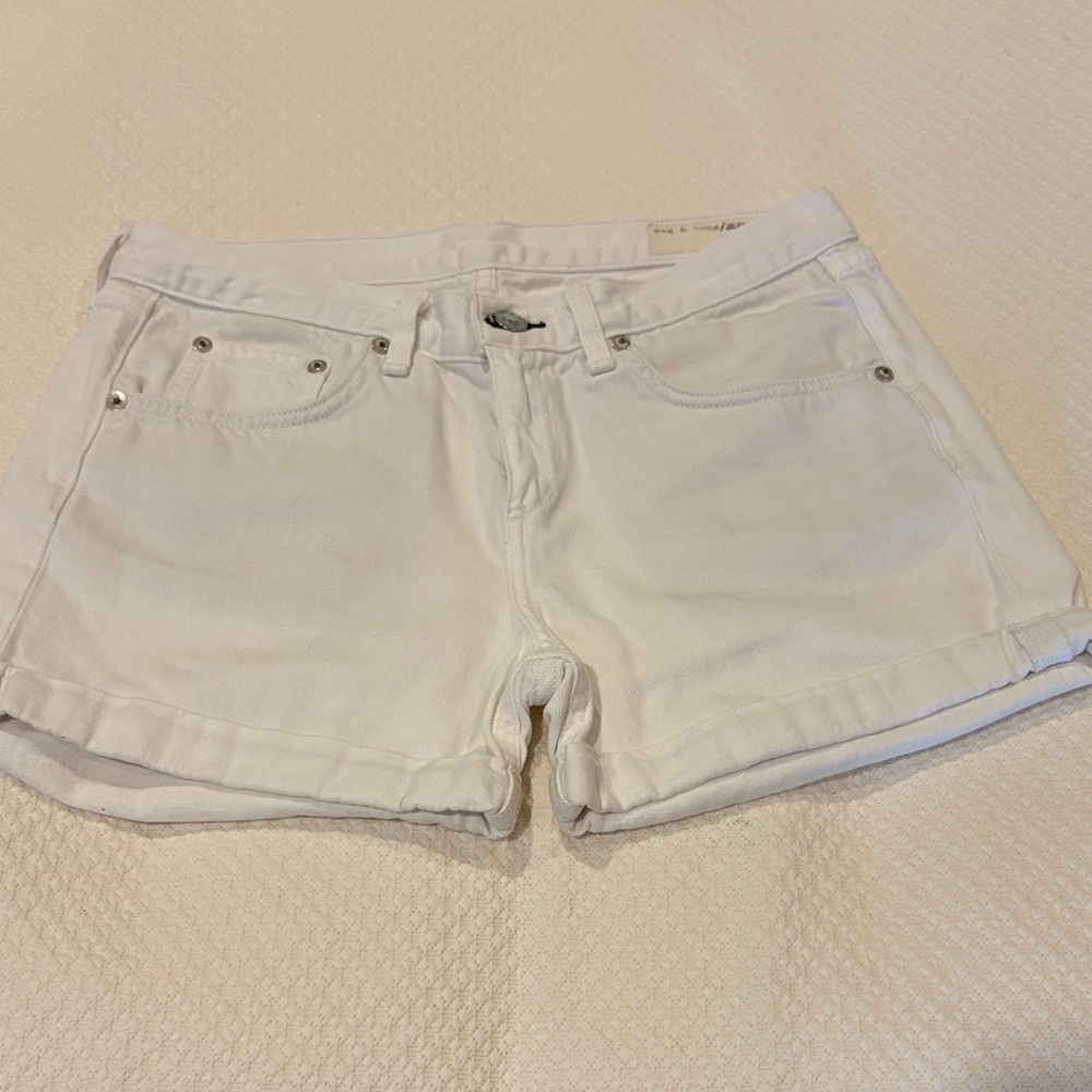 Rag & Bone White Jean Shorts